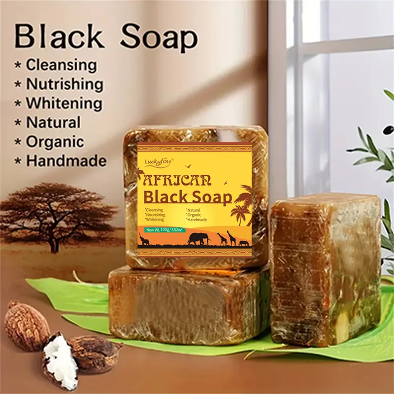 African Black Soap Deep Cleansing Exfoliator To Relieve Dry Rough Delicate Skin Body Cleansing Hand Soap hand soap