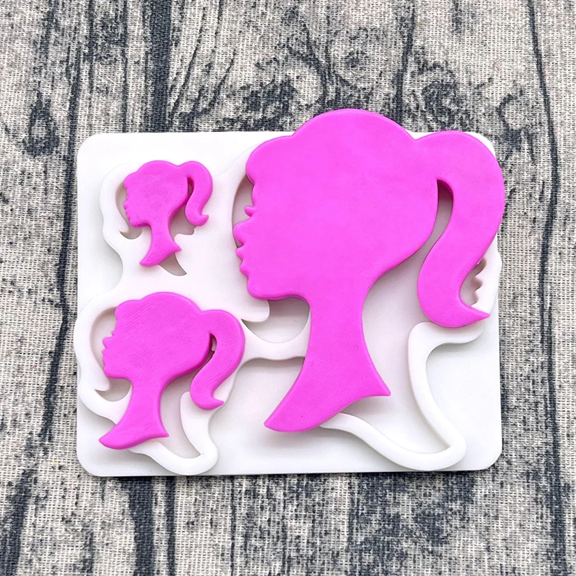 Mädchenherz Silikon-Kuchenbackform Zuckerguss Schokoladen-Cupcake Harzwerkzeuge Fondant-Dekorationswerkzeuge