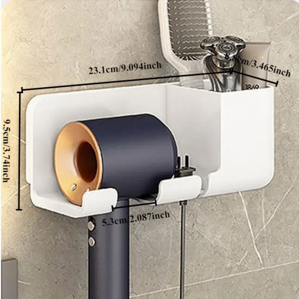 Storage Rack Bathroom Storage Shelf Storage Shelf Bathroom Shelf Bathroom Accessories Bathroom Corner Shelf Shelf Bracket Hair Dryer Holder Hair Tool Holder 1 Wall Mounted Hair Dryer Bracket Bathroom Shelves Punch-free Storage Rack Space Saving