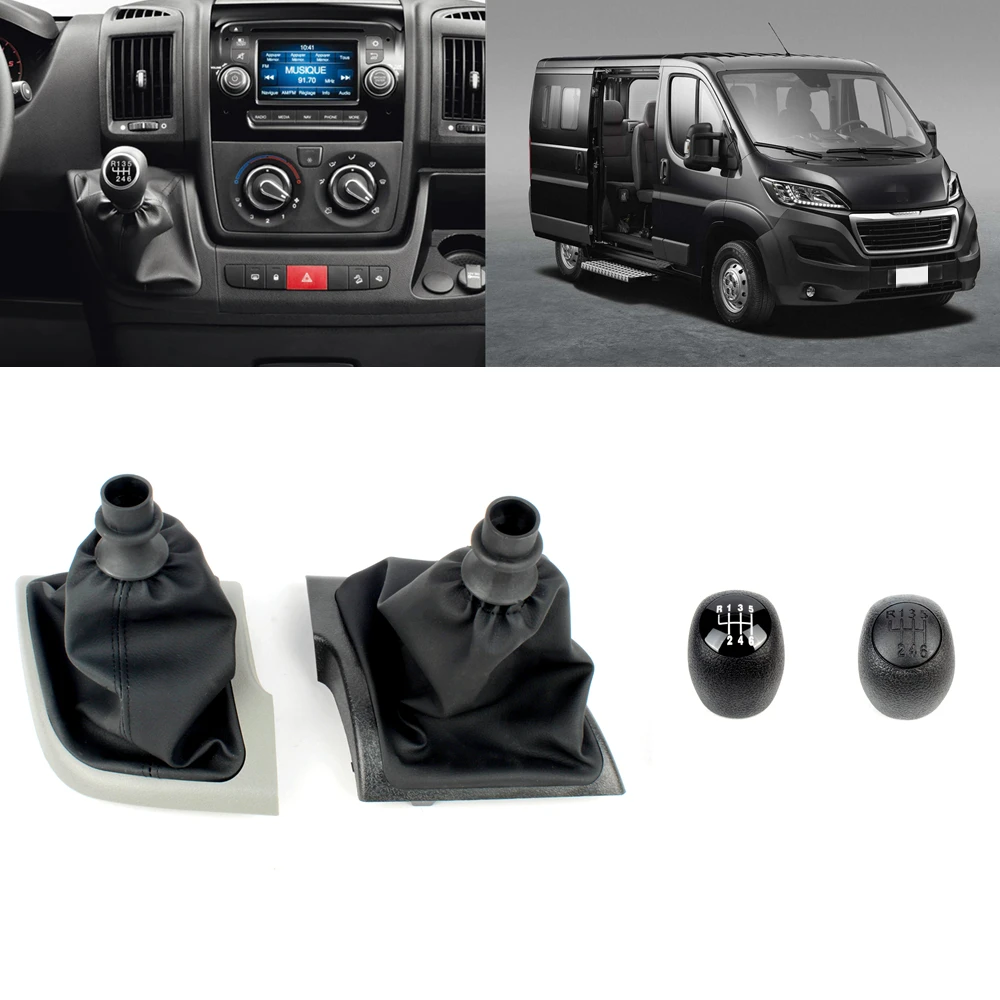 6 Speed Gear Shift PU Leather Boot PEUGEOT Boxer 2006-2014 car gear shift knob