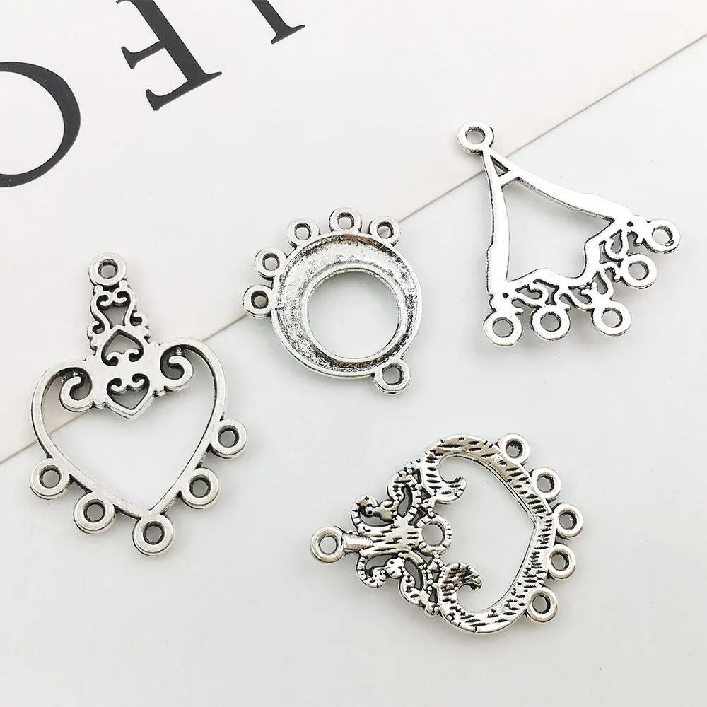 20PCS Retro Ethnic Hanging Head Earrings Connector For Jewelry Making Bracelet Necklace Connecting Link DIY Accessories Supplies