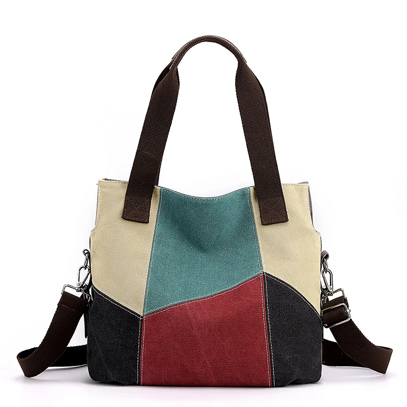 

Brand New Canvas Patchwork Shoulder Bag Vintage Women's Messenger Bags Handbags Purse Top-handle bag Tote Crossbody Bag bolsas