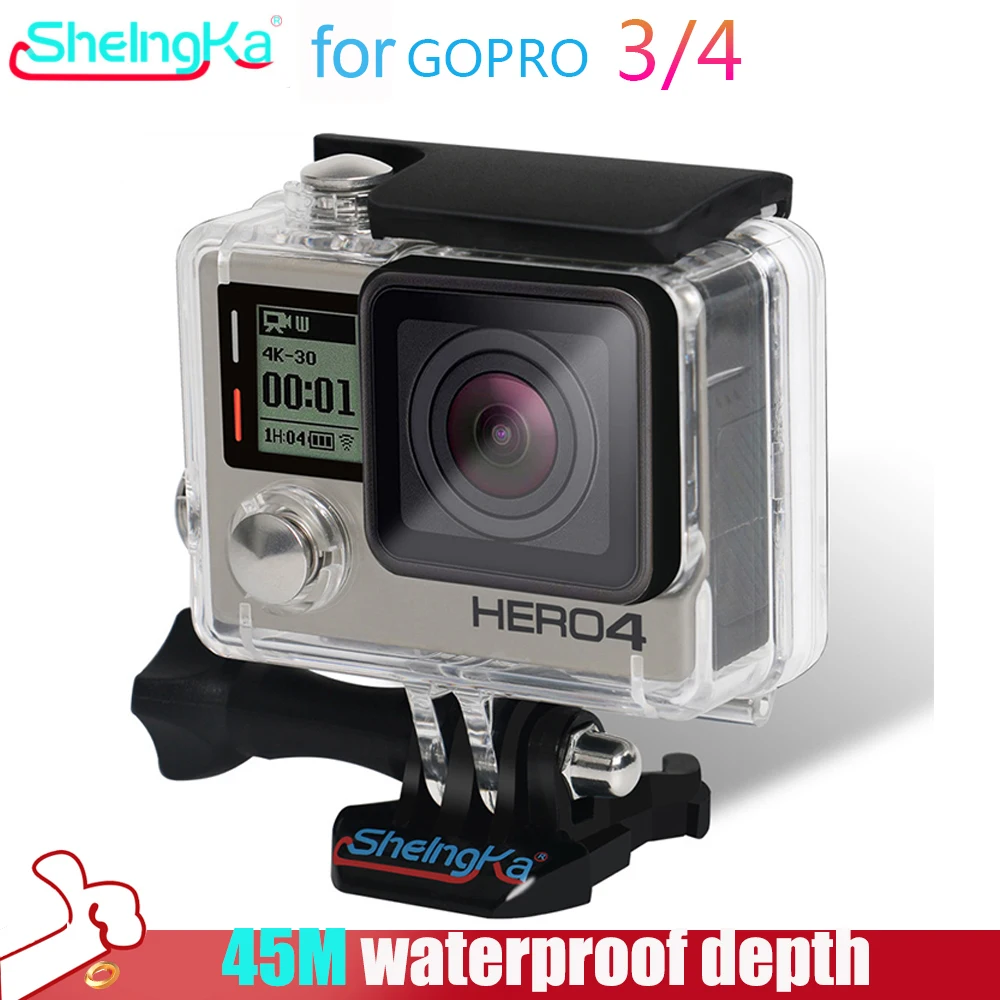 

Sheingka Go Pro Accessories Waterproof Housing Case for Gopro Hero 3 / 4 Underwater Diving Protective Cover