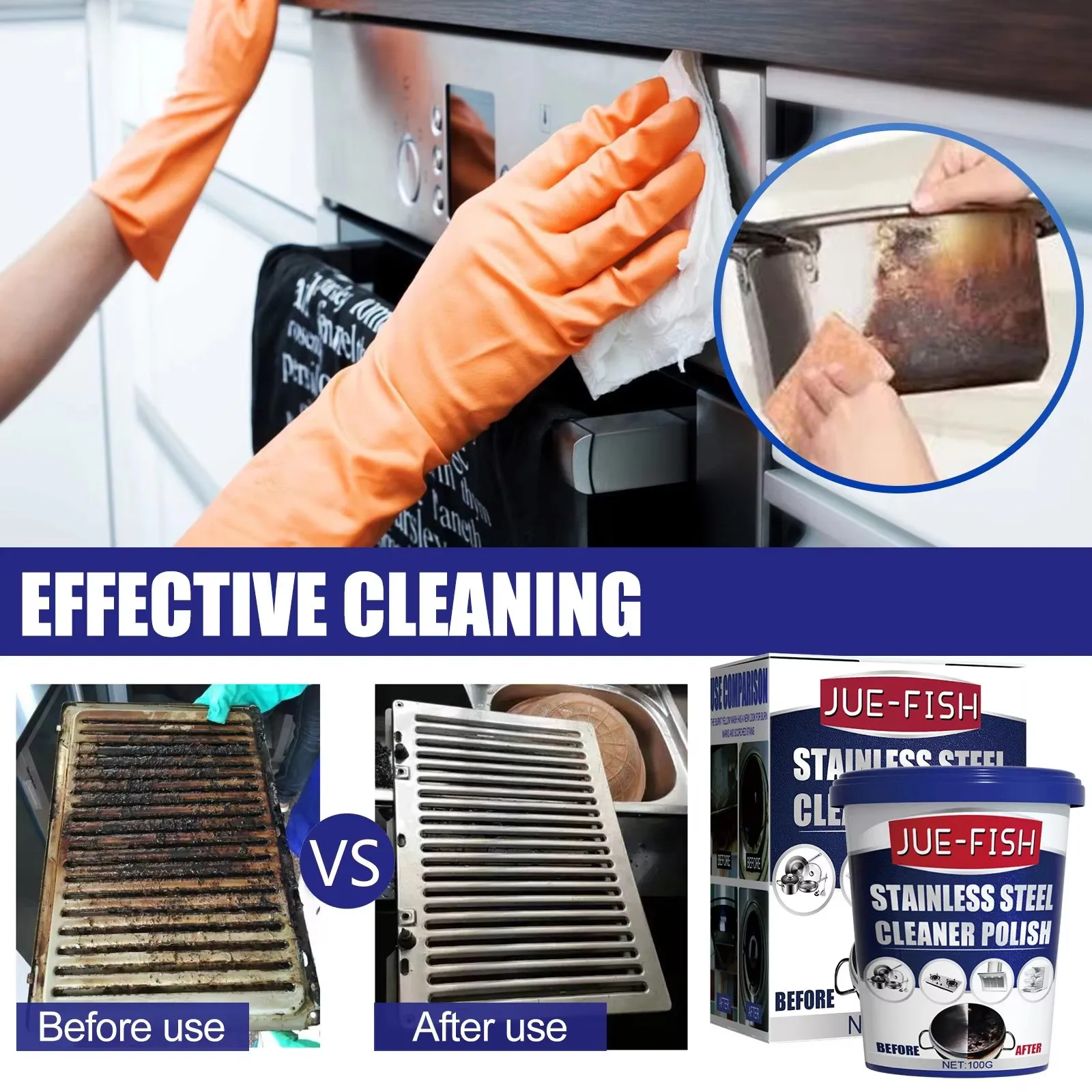 Cookware Cleaner Paste Pot Bottom Scale Remover Kitchen Metal Polishing Kitchenware Rust Removal Stainless Steel Cleaning Cream
