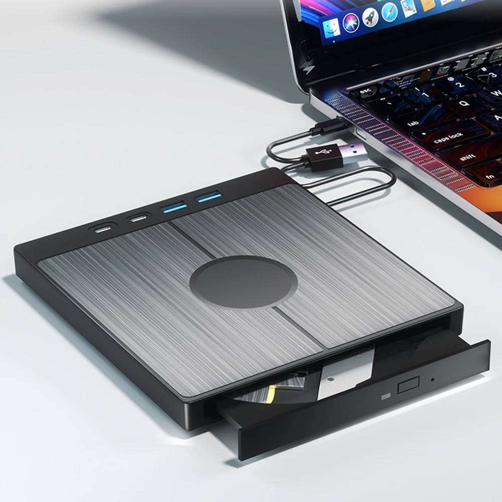 외부 휴대용 CD/DVD 버너, USB 3.0 CD/DVD 디스크 드라이브 플레이어, 버너 리더 라이터, 1 TF/SD 카드 슬롯, 광학 드라이브, 7 in 1