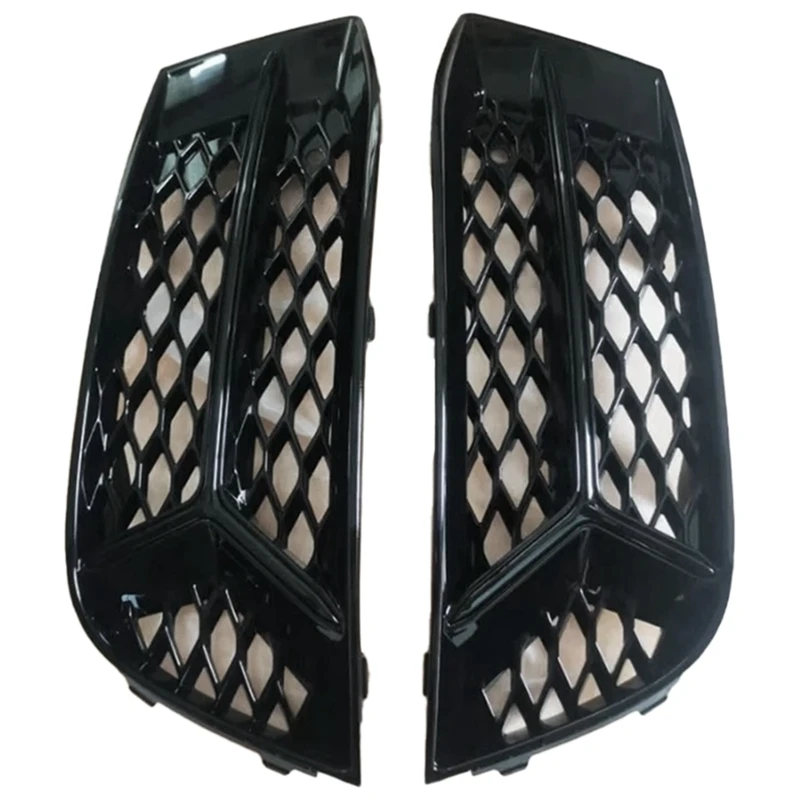 

Front Mesh Honeycomb Lower Bumper Fog Light Grille Cover Black Left+Right Side For A3 2017 2018 2019 2020