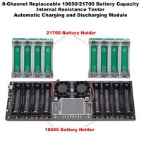 8-Channel 21700 18650 Lithium Battery Auto Charge/Discharge Tester Capacity Internal Resistance Tester 2.4-in Color Screen DC 5V 1