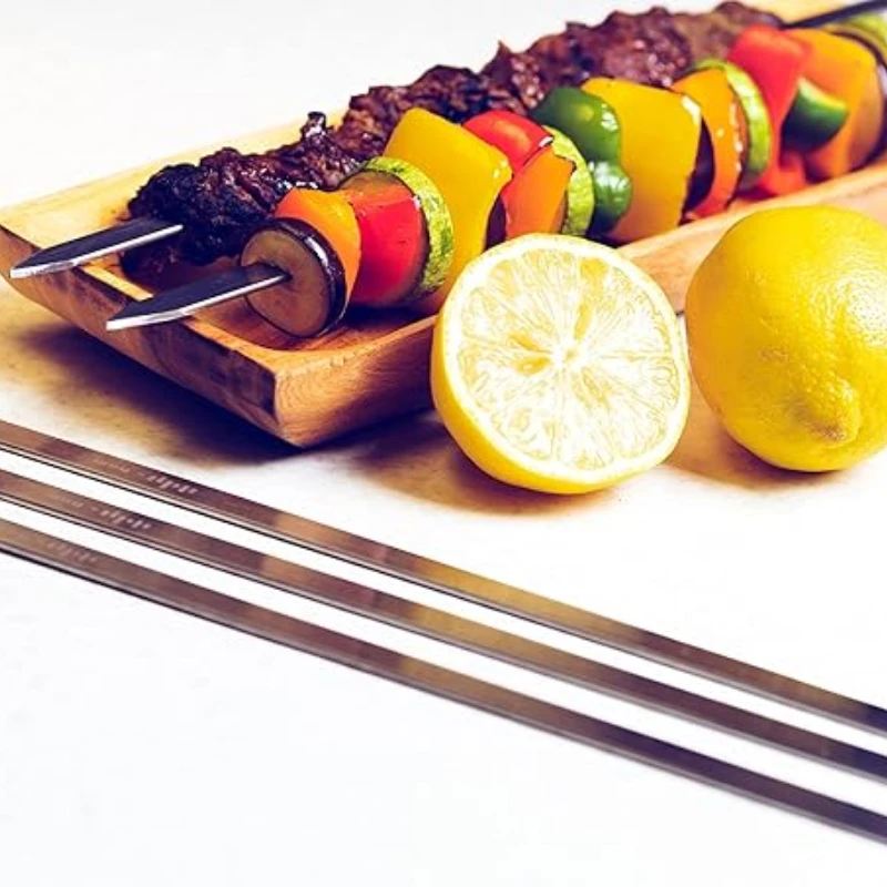 Barbecue Skewers 50cm 2cm Wide Stainless Steel for BBQ