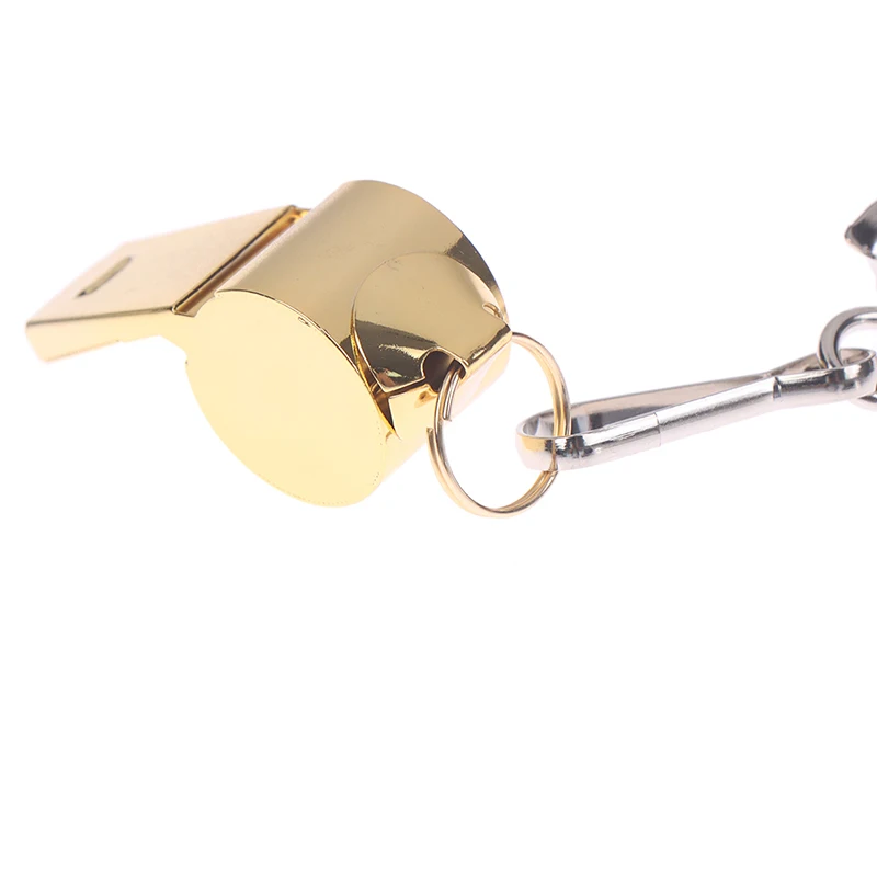 High Quality Stainless Steel Golden Whistle Hanging Neck Sports Whistle Lifeguard