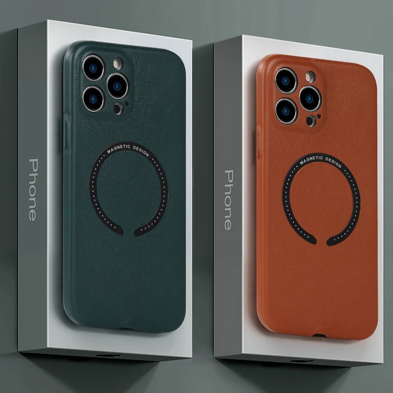 Leather Wireless Charging Phone Case For Iphone 13 12 11 Pro