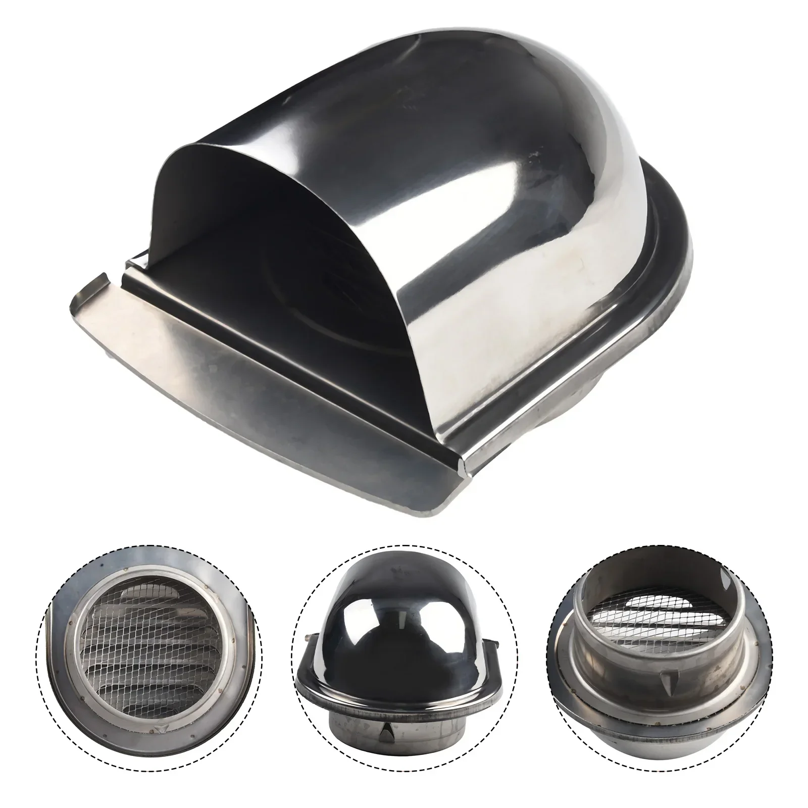 Air Vent Cover 100mm 150mm Thickened Stainless Steel U-shaped Vent Cover Wall Air Vent Extract Valve Grille Ducting Cover Exhaust Cap