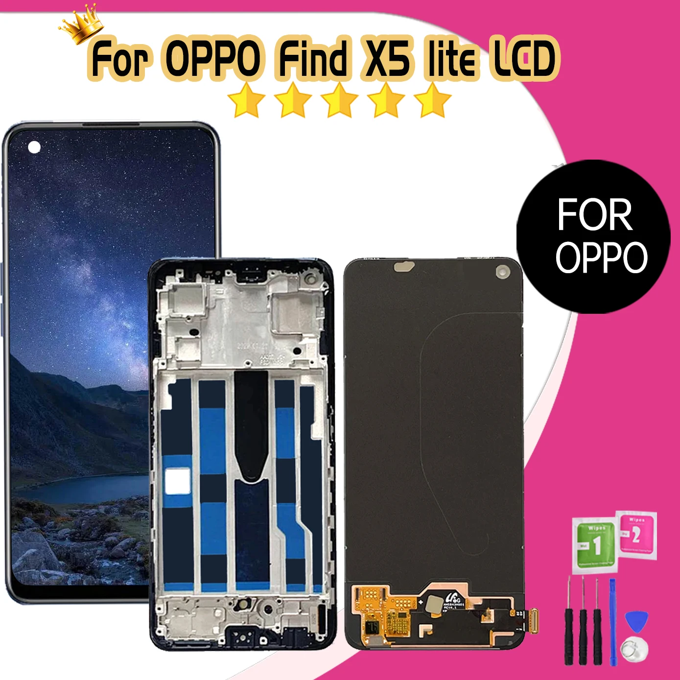 Écran LCD OLED Avec Cadre – Pour OPPO Find X5 Lite CPH2371 – Neuf – Compatible écran Tactile