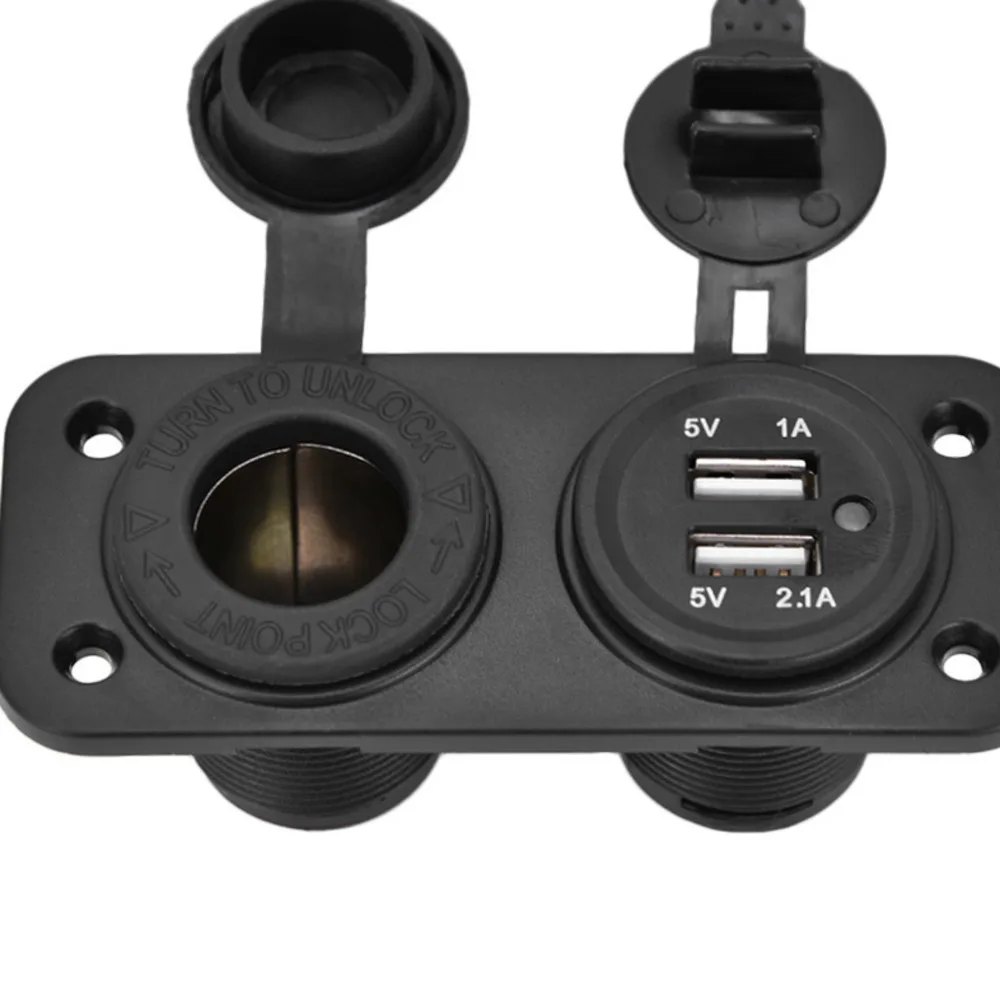 

USB Socket Splitter Dual USB Car Electronic Cigarette Lighter USB 12V 2.1A 1A Car Charger Motorcycle Power Adapter Outlet Plug