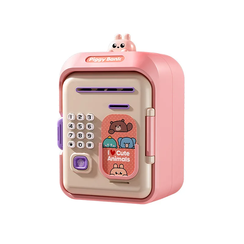 Electronic Piggy Bank Money MINI ATM Saving Box Password Simulated Fingerprint Money Bank for Cash Coins Kids Birthday Gifts