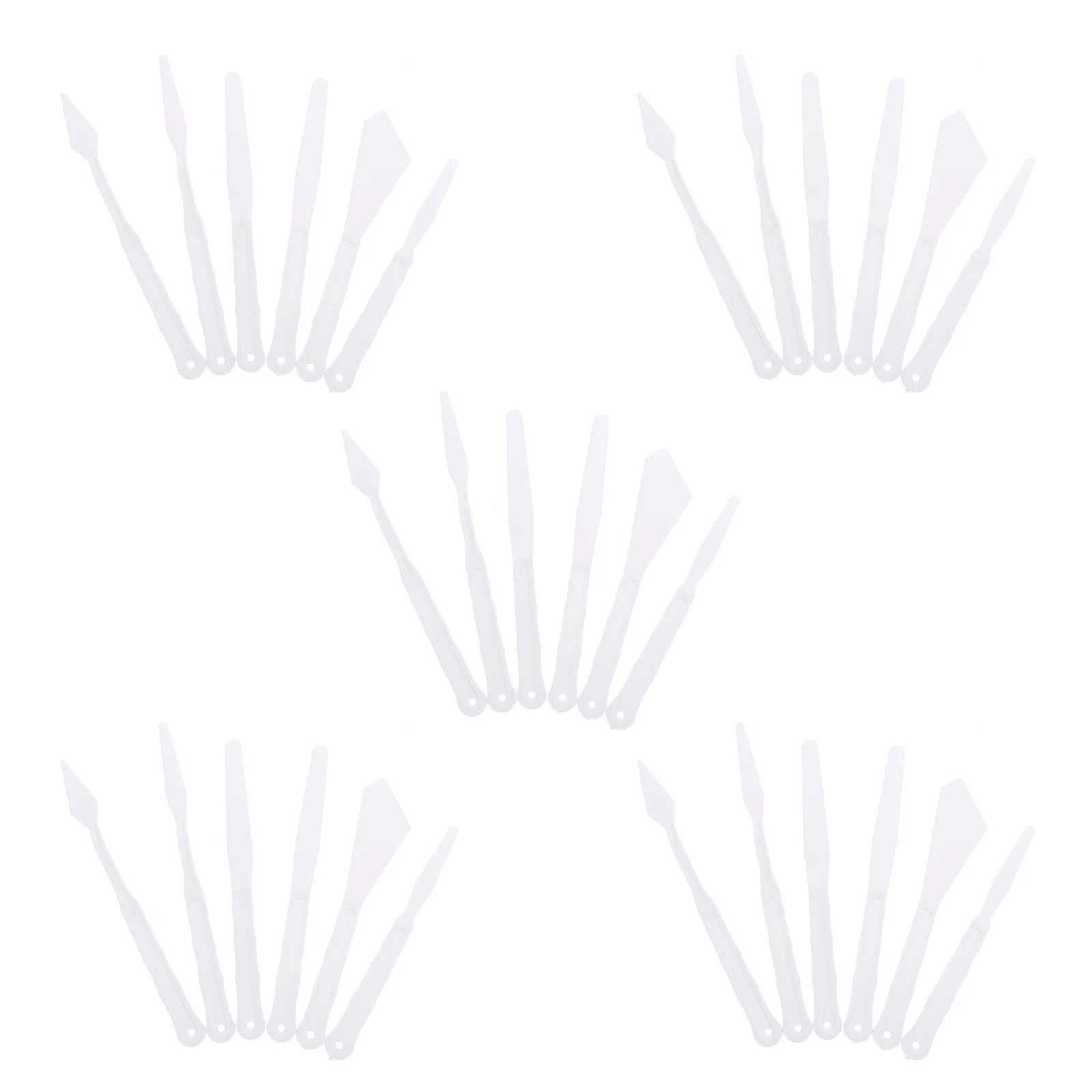 

30 Pcs Tool Paint Palette Knife White Toos Color Mixing Scraper Plastic Professional Painting