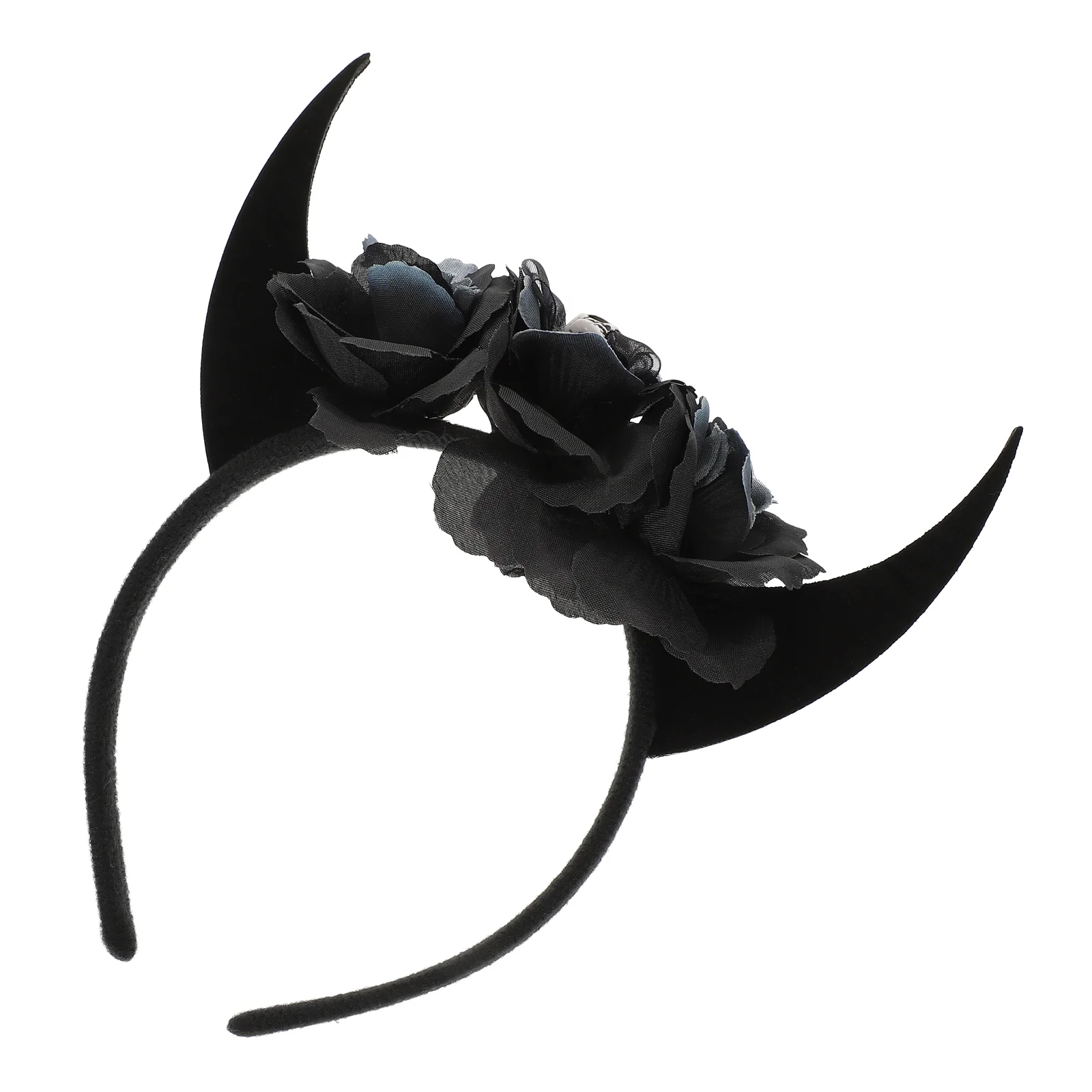 

Fomiyes Hair Ties Horn Rose Flower Headband Halloween Hair Band Flower Floral Bridal Hair Hoop Halloween Party Cosplay