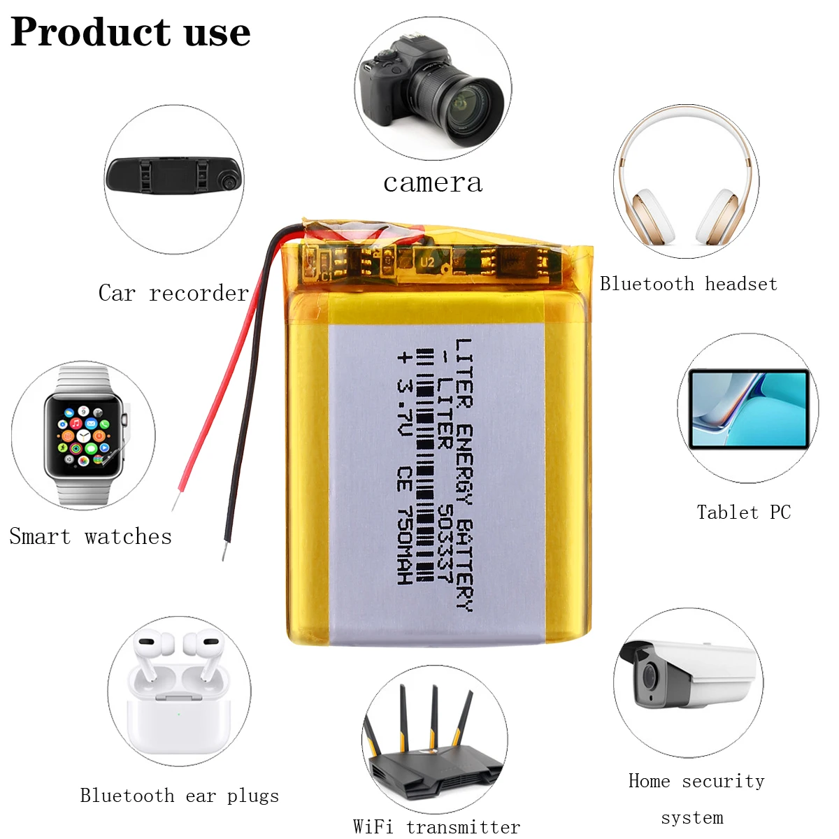 3,7 V 503337 750mah Lithium-Polymer Akku Für baby monitor vb603 