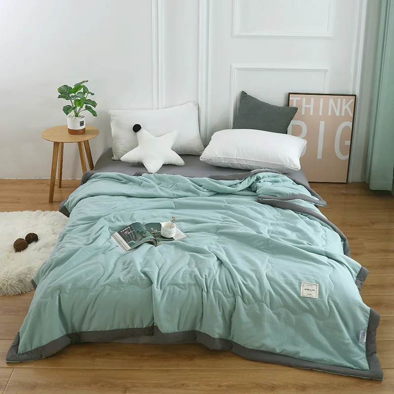 Summer Cotton Quilt Solid Color Polyester Fiber Washable Japanese