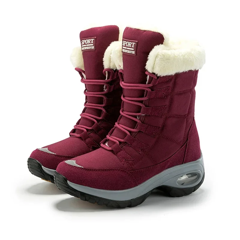 

Winter Women's Boots High Quality Warm Snow Boots Lace-up Comfortable Female Ankle Boots Outdoor Waterproof Hiking Boot 2024New