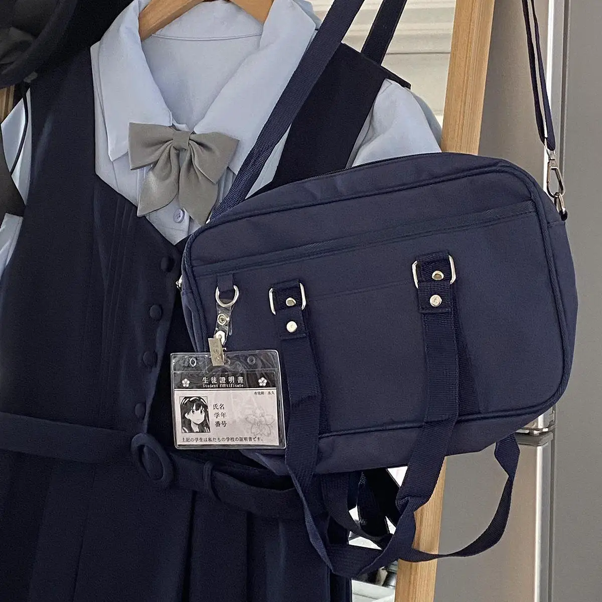 

New Student bag uniform bag solid color crossbody bag single shoulder bag student universal book bag