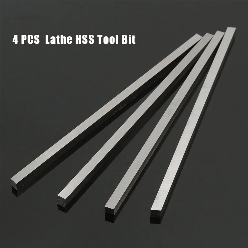 4 개/대 선반 공구 스퀘어 밀링 조각 선반 HSS 공구 비트 6mm x 6mm x 200mm