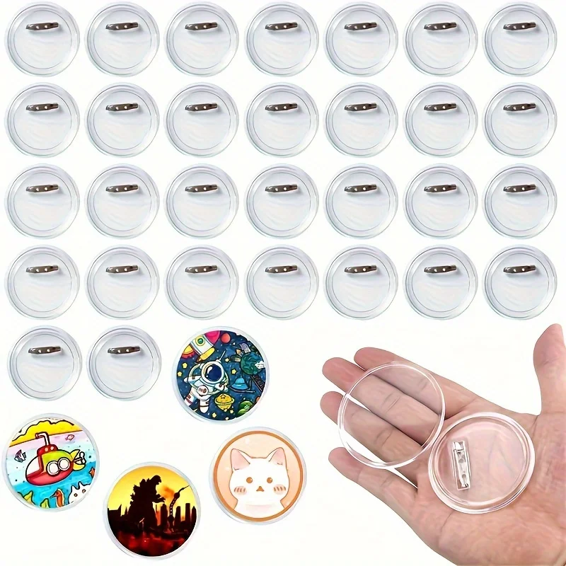Acrylic button pins for custom badges and photo walls - DIY party items place cards and name tags 4