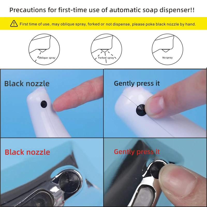 Fully Automatic Sensor Soap Dispenser 200ML High Quality Dispenser Waterproof for Kitchen Bathroom Washroom Handpiece