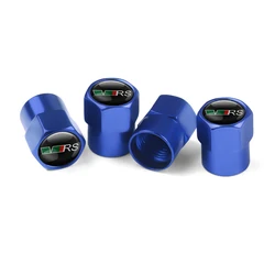 Car Tire Wheel Valve Cover Dust Caps - Set of 4 Premium Accessories (Blue VRS)