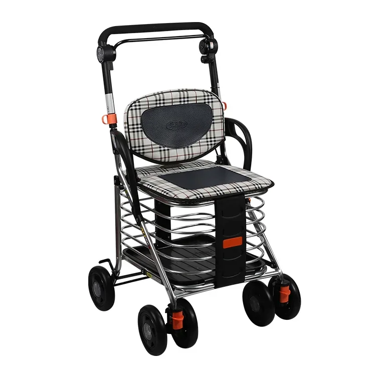 Trasporto Leggero Shopping Passeggino Walker Rollator In Alluminio Sedia Da Trasporto Passeggino Pieghevole Con Sedile