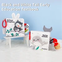 New Baby Books 3D Touch Feel High Contrast Cloth Book Toys Cartoon Animals Infant Book Toy Sensory Toddler Activity Stroller Toy