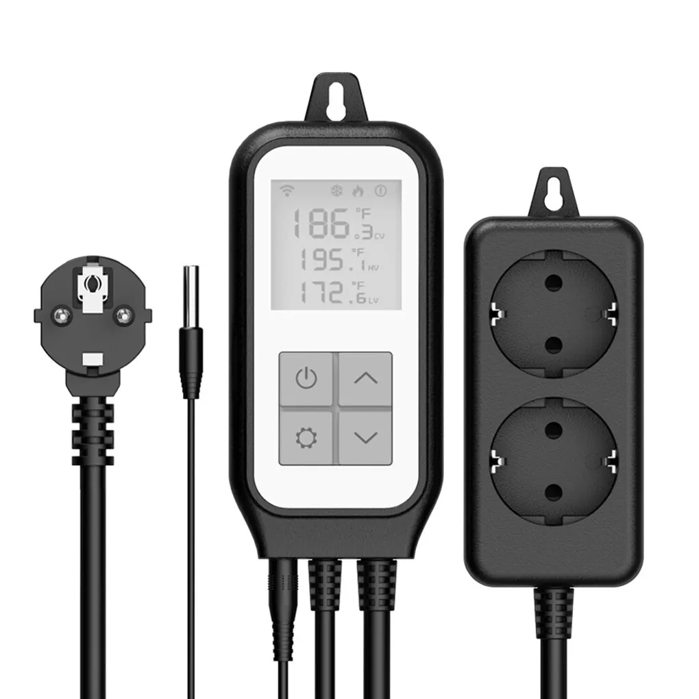 

Smart 2.4Ghz WiFi Socket Thermostat Chamber Digital Temperature Controller Power Outlet 100-230V AC Intelligent Supplies EU