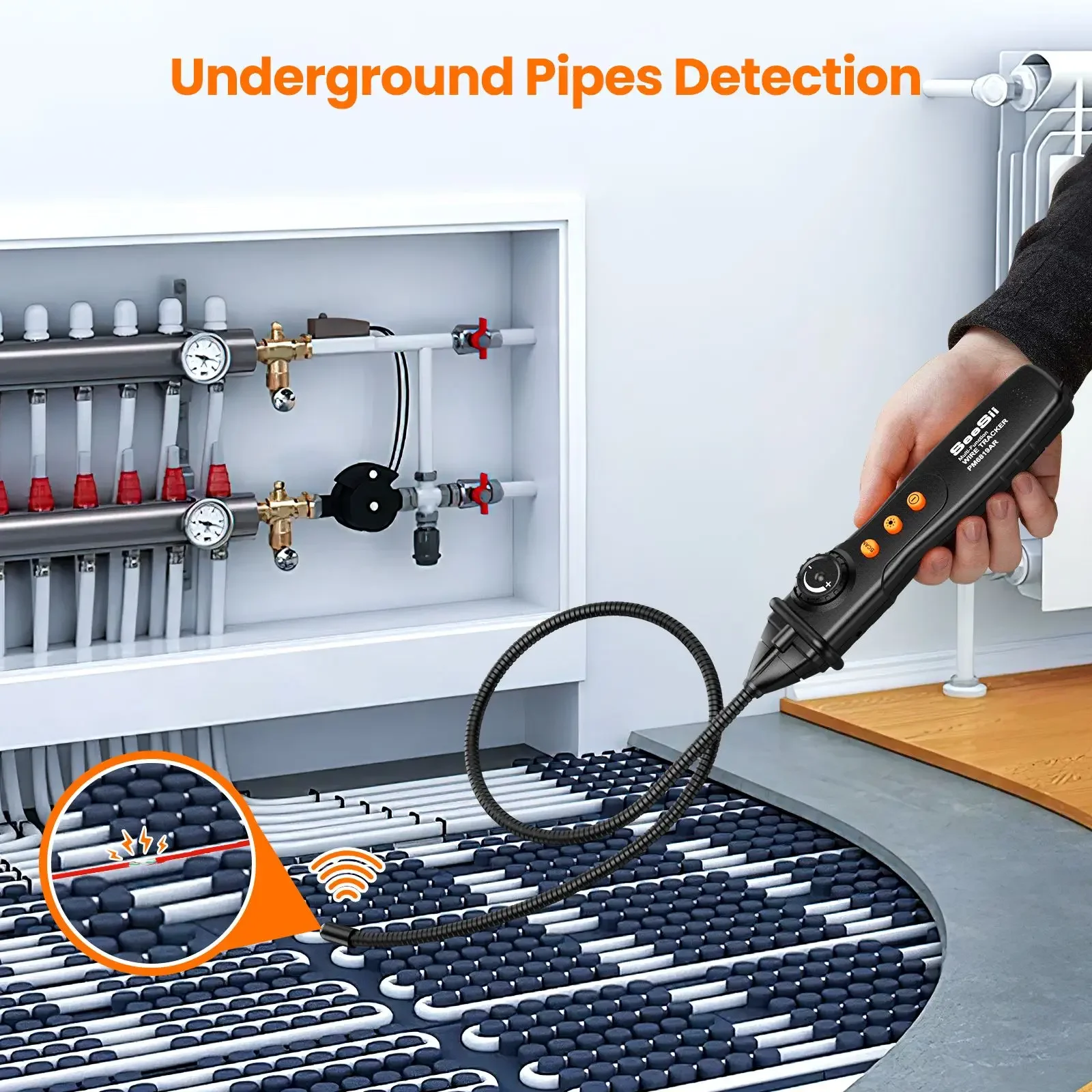 Underground Cable Locator Wire Tracer Detector with Earphone Test for Network Cable Telephone Line 3