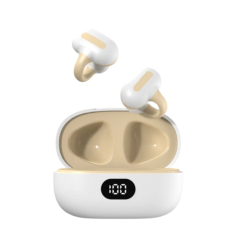 

Bone Conduction Bluetooth Earphones Earring Wireless Ear Clip Headphones Sound Earcuffs Sport Headset Earbuds Ear Hook With Mic