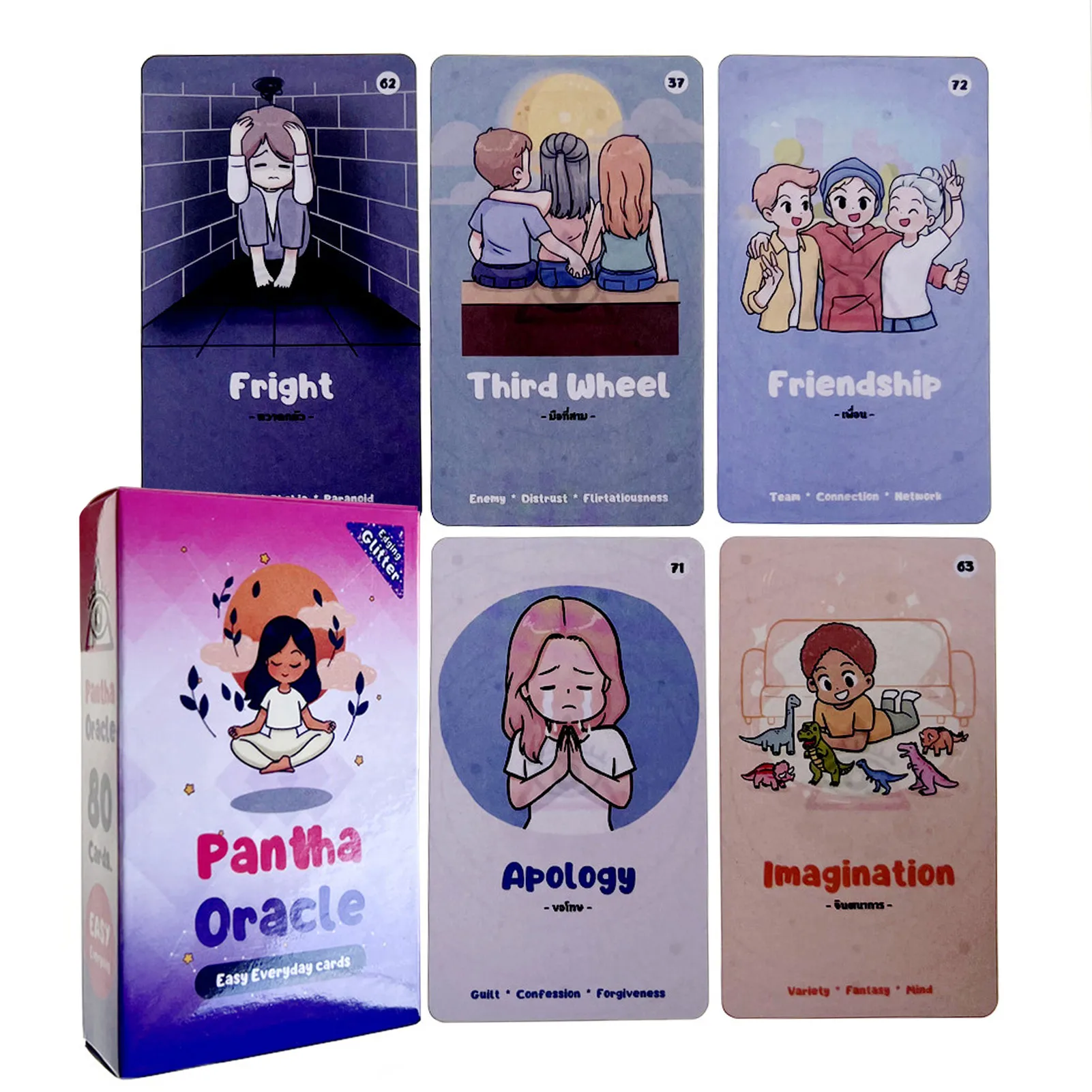 Pantha 오라클 신비한 운세 타로 오라클 카드 어린 소녀 타로 카드 데크 보드 게임 영어 타로 카드 데크