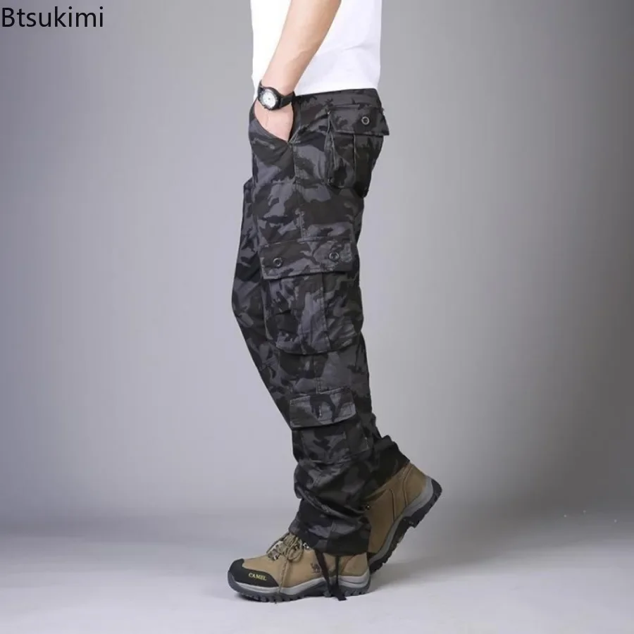 Pantaloni cargo mimetici da uomo Camo Cargo Multi tasche Pantaloni tattici militari Uomo Hip Hop Jogging Streetwear Pantaloni sportivi per uomo