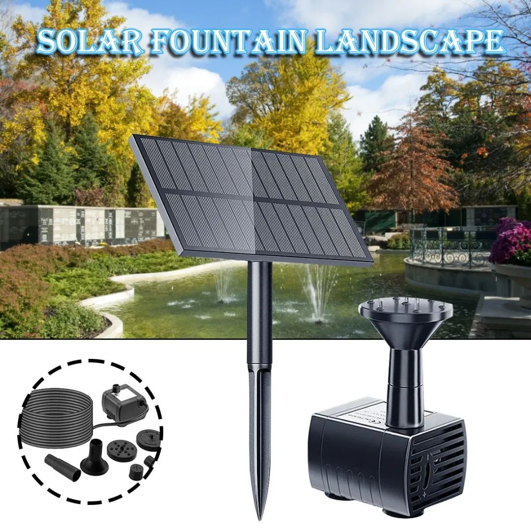 

2.5W 200L Brushless Solar Power Water Pump Set Ultra-quiet Submersible Water Pump Motor Fish Pond Garden Fountain Decoration