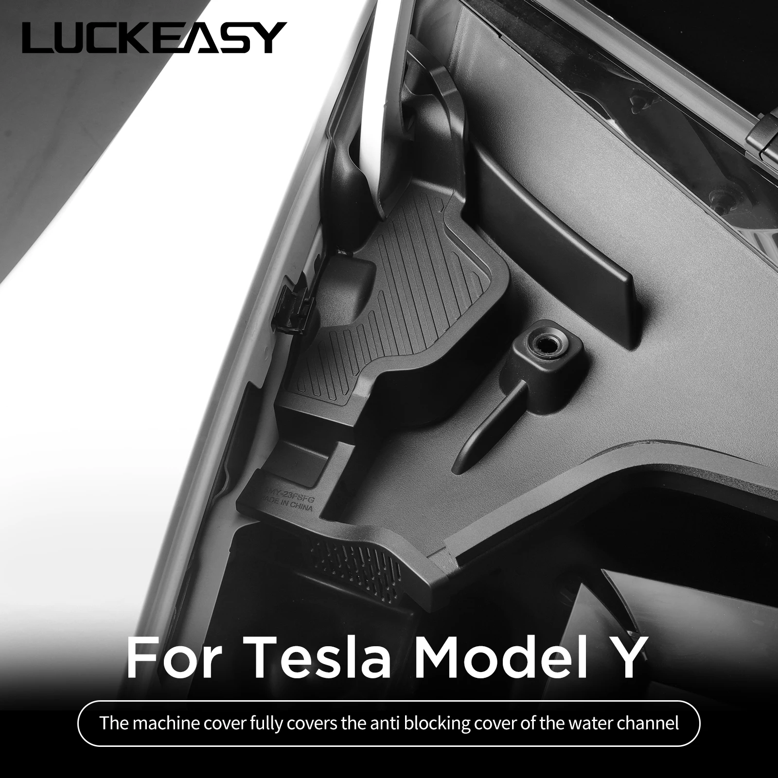 For Tesla Model Y Front Trunk Hood Water Guide Device Anti Clogging Net Debris filtration Protective Cover Car Accessories
