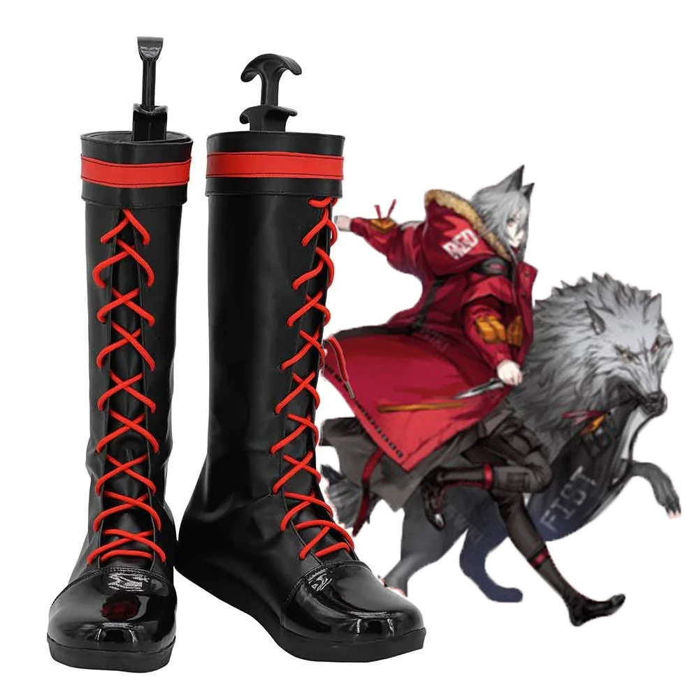 

Arknights Project Red Cosplay Boots Shoes Black Women Shoes Costume Customized Accessories Anime Halloween Party Shoes