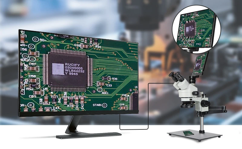 Stereo Microscope with Camera and Microcomputer HH-MH02B 11 microscope, HH-MH02B