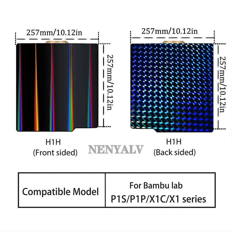 Build Plate Sheet Bambu Lab A1 P1S X1C Textured Pei 257x257mm for P1P X1 Lab Bamboo Heated Bed