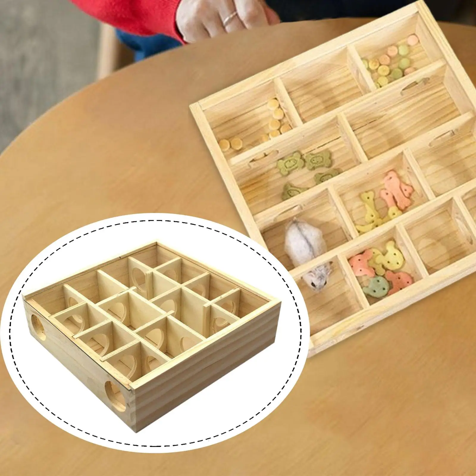 Hamster Maze Puzzle Toy Wooden Play Toys Hamster Cage Hideout Digging Box for Dwarf Hamsters Guinea Pigs Small Animals