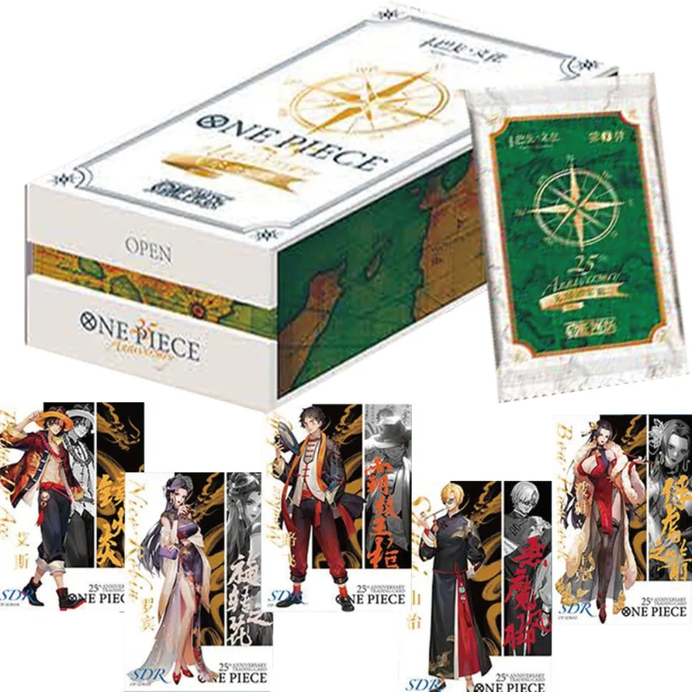 Genuine One Piece Cards Anime Character Rufy Shanks Zoro 25Th Anniversary Rare Trading Collection Cards Giocattolo Regalo Di Compleanno Per Bambini