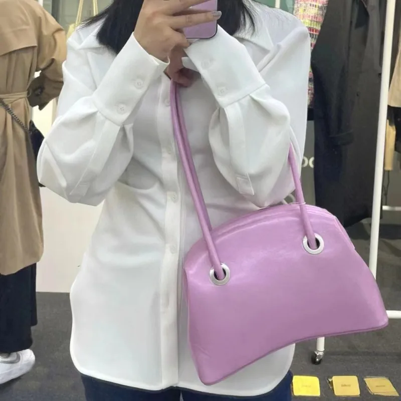 

Cow Leather Shoulder Bag 2023 Korean Fashion Underarm Bag Elegant Chic Designed Underarm Bag Genuine Leather Pack Bolsas