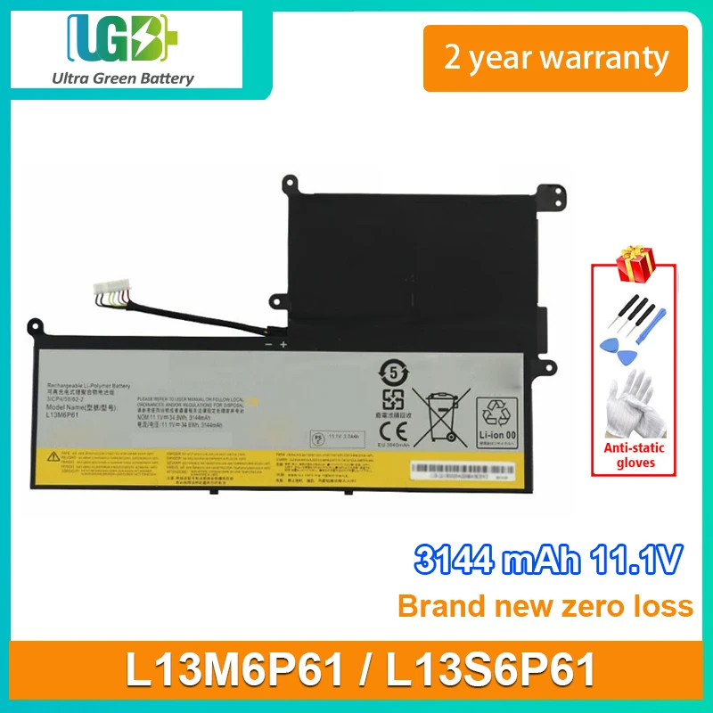 

UGB Новый аккумулятор для ноутбука Lenovo Flex 11 L13M6P61 L13S6P61 3ICP4/58/62-2 аккумулятор 3144 мАч 11,1 В 34,8 Вт/ч