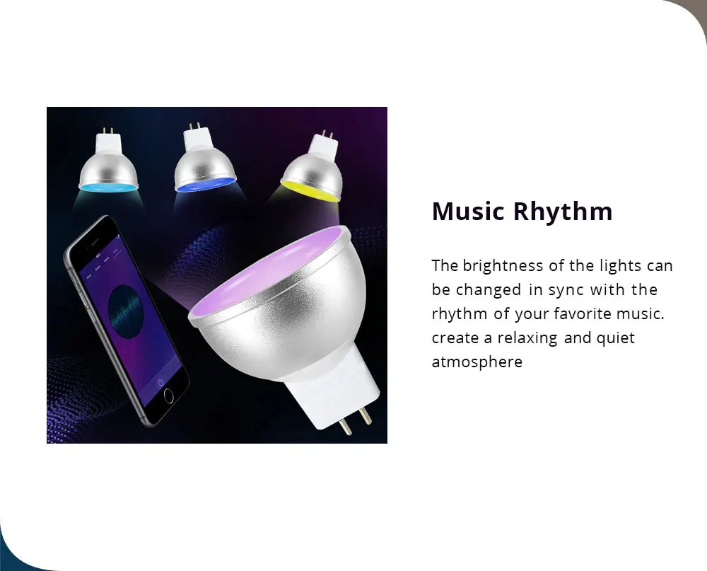 Benexamrt Zigbee MR16 12V LED Light Bulb Smart Lamp 5W RGBCW Spotlighting Work w