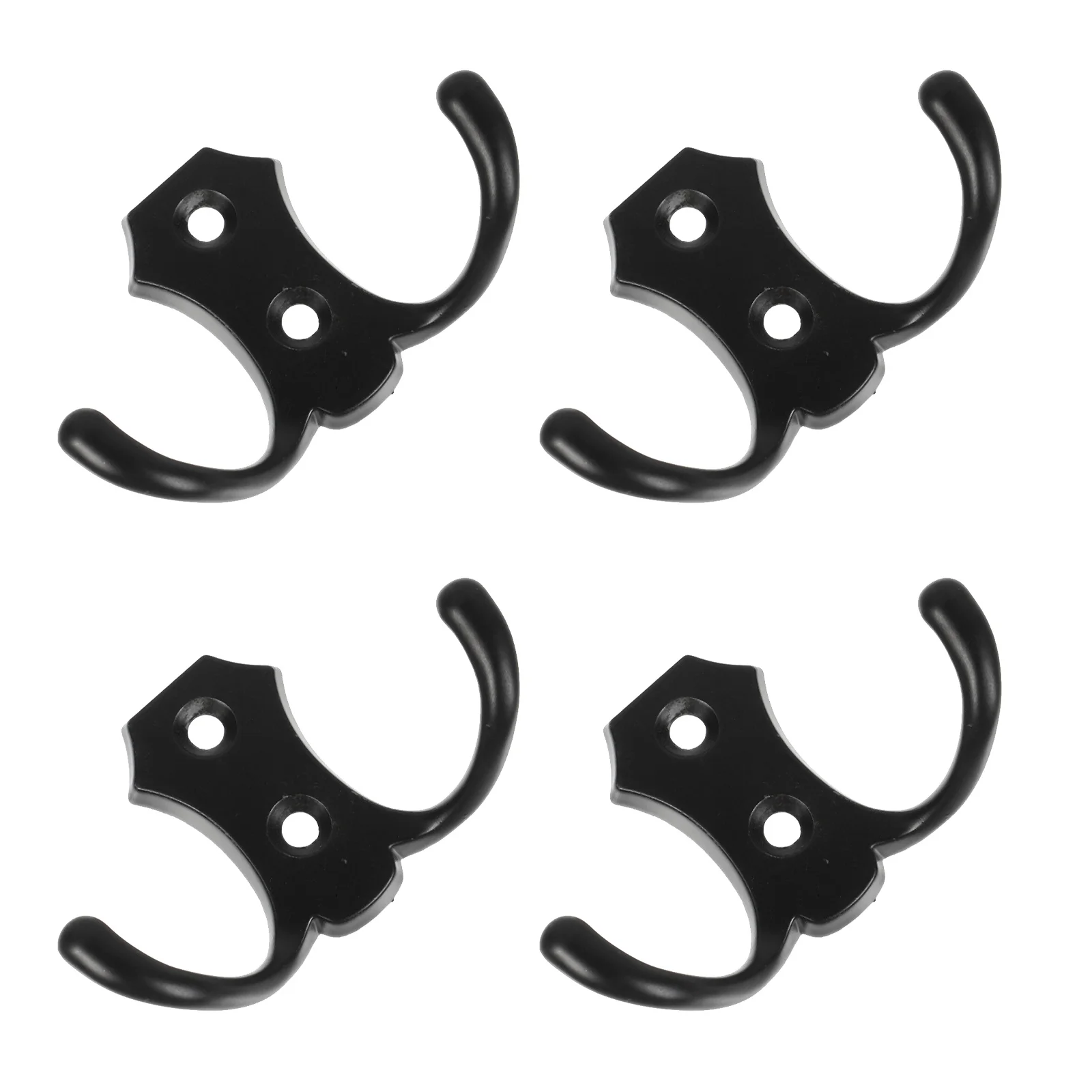 

4 Pcs Clothes Hook Heavy Duty Hanging Hanger Indoor Zinc Alloy Wall Storage Wall-mounted Holder Clothing Dual-hook