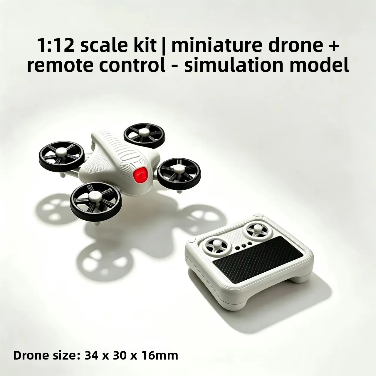 Set di 1 Drone in Miniatura 1:12 per Casa delle Bambole, Accessorio UAV con Telecomando, Modellino Finto per Scenari, Decorazione in Miniatura per Casa - Image 3
