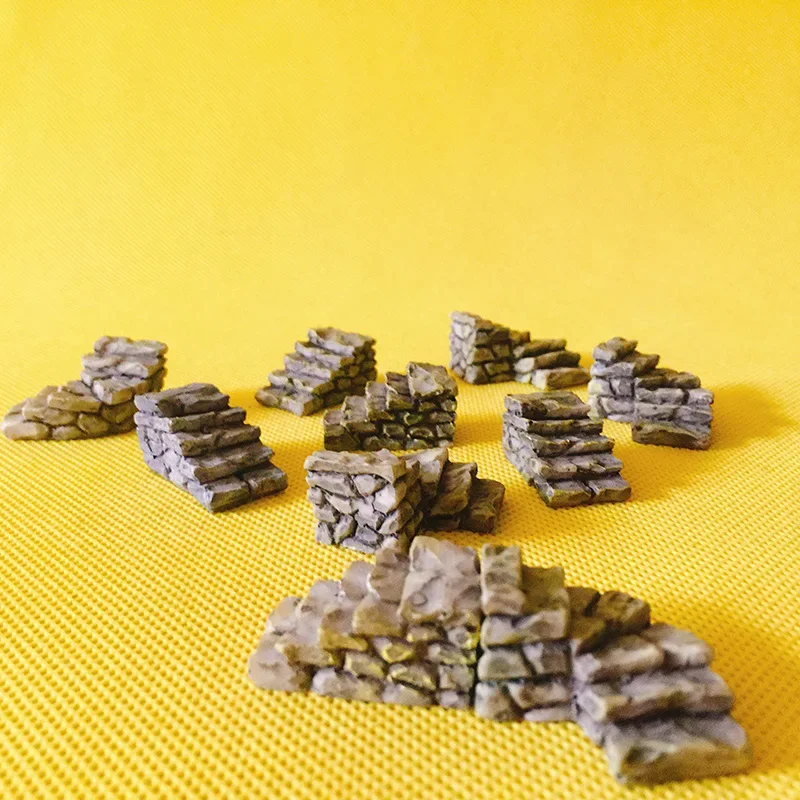 Miniature Ornament 10 Pcs/stairs/doll house/fairy garden gnome/moss terrarium home table garden decor/crafts/bonsai/miniatures/diy supplies