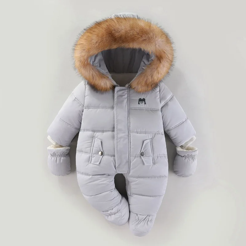 Baby Kids Winter Jumpsuit for Boys Girls Romper Overalls Children Costume Clothes Hooded GlovesSnowsuit Infant Newborn Clothes