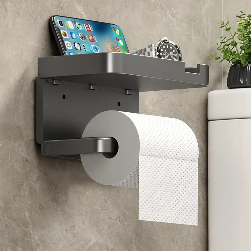 Non Perforated Toilet Paper Box Tissue Storage Rack Draw Wall Mounted